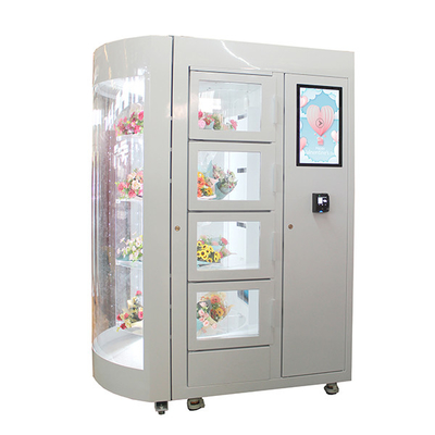 Automatic Flower Vending Machine For Bouquets With Transparent Shelf Display