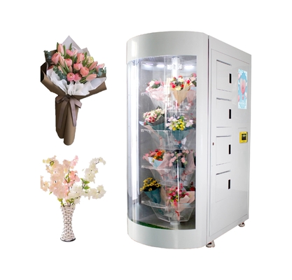 Remote Upload Ads Flower Vending Machine 100V With Cooling System Contactless Payment