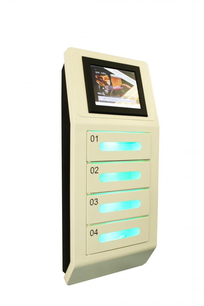 White Bar Restaurant Cell Phone Charging Stations Free Pay With 4 Lockers, Quick charge for New