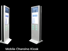 Advertising Public Coin Operated Multi Cell Phone Charging Kiosk With Safe Lock Box