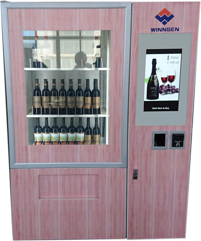Advertising players touch screen anti theft wine vending machine with